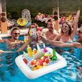 1Pc Inflatable Food Tray Ice Bar For Swimming Pool Iced Porous Party Ice Storage Tank Fruit Beverage Bucket Harmless Holder Pool. 