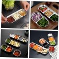 2/3/4 Grids 304 Stainless Steel Dipping Plate Divided Sauce Plate Barbecue Seasoning Dish Kimchi Plate Kitchen Utensil. 