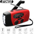 Multifunctional Portable Radio Hand Crank Solar Power FM AM WB NOAA Weather Radio Emergency LED Flashlight Flashlight Power Bank. 