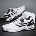 New Men's Fashion Casual Sports Shoes, Comfortable Hovershoe Sole, Outdoor Leisure Walking Cycling, Golf Shoes, Black and White.