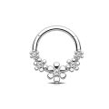 Cubic Zirconia Flower Hinged Segment Nose Ring piercings Stainless Steel Nose Hoop Septum Clicker Earrings Piercing Jewelry.