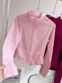 Woman's Sports Jacket Zip Up Gym Clothes Long Sleeve Workout Seamless Top Speed Activewear Yoga Pilates Running Coats.