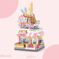 City Street View Building Block Set DIY Ice Cream Coffee Flower Shop Model Building Toy Ideal for Home Decor and Holiday . 