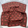 Luxury Square Satin Scarf Women Cute Fruit Cherry Pattern Shawls and Wraps Fashion Small Bag Scarves Hair Tie Bandanas 70*70Cm.