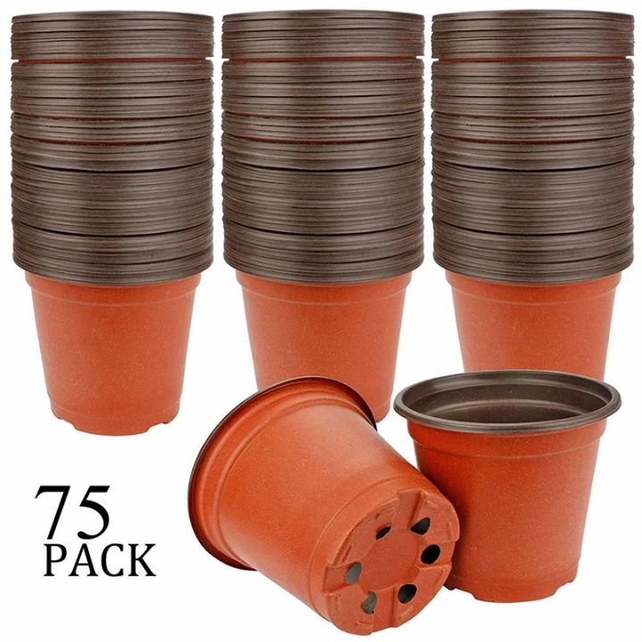 75Pcs Flexible Plant Nursery Pots Seed Starting Pots Plastic Flower