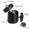 Mini Ball Head Mount Adapter 1/4 Inch Screw Aluminum Alloy, 360° Rotatable Tripod Ball Head for DSLR Camera Phone Fill Light. 