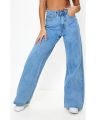 Women's Light Blue High Waist Wide Leg Jeans - Comfortable Baggy Fit. 