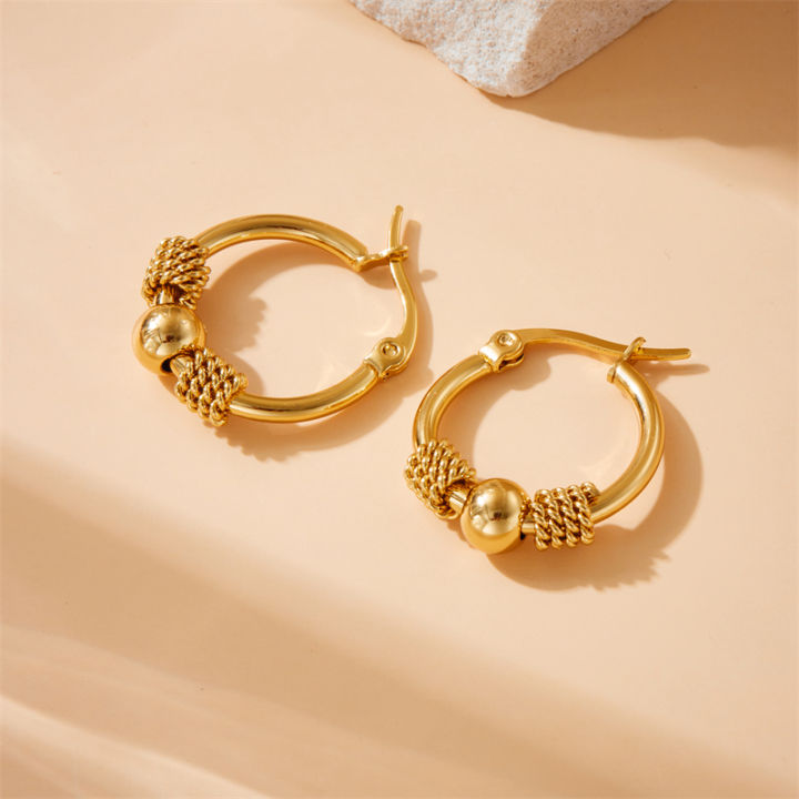 DIEYURO%20316L%20Stainless%20Steel%20Golden%20Hollow%20Woven%20Circular%20Shape%20Earrings%20For%20Womens%20Fashion%202024%20New%20Ear%20Jewelry%20Lady%20%20Party%20-%20Image%203