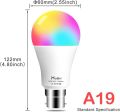 Mobri B22 LED Colour Changing Light Bulbs with Remote Control, 75 Watt Equivalent Bayonet Dimmable Colour Bulbs with Timing, Memory & Sync, 120 Multi RGB Colours + Daylight White,1 Pack. 