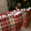45x45cm Square Pillow Cases Christmas Scottish Tartan Plaid Cushion Covers Bed Sofa Pad Party Decor Snowflake Throw Pillow Cover. 