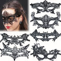 1Pc Black Women Lace Masquerade Mask for Carnival Halloween Half Face Women Hollow Mask Cosplay Party Supplies. 