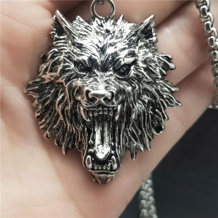New%20Retro%20Trend%20Necklace%20Hip%20Hop%20Rock%20Raging%20Wolf%20Head%20Pendant%20Necklace%20Tide%20Fashion%20Domineering%20Men's%20Necklace%20%20Accessories%20-%20Image%203
