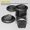 DaierTek 5PCS Round KCD1 Rocker Switch 12V 3 Pin 3 Position ON Off ON 10A/125V DC SPDT Circle Toggle Switch with Wires for Auto. 