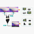 HDMI Splitter Adapter Cable 1 Male To Dual HDMI 2 Way Female 4K 3D Y Splitter Cable for Laptop TV Monitor 1080P 1 in 2 Out LED. 