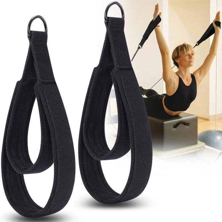 1pcs Double Loop Pilates Straps with D-Ring Loops Yoga Fitness Equipment Double Padded Hand And Feet Equipment