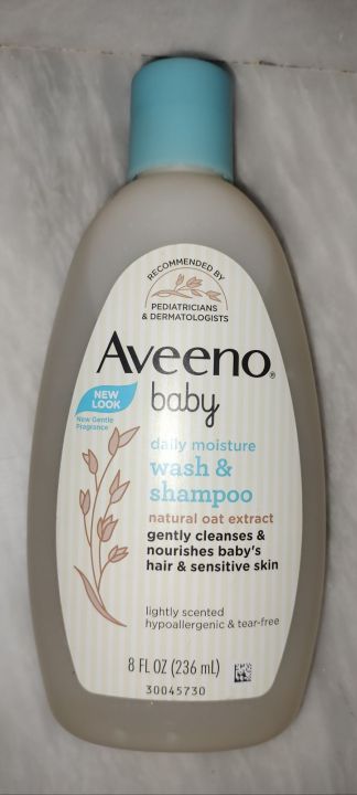 Aveeno Baby 2-in-1 Moisture Body Wash & Shampoo 236ml | Tear-Free | Paraben-Free | Oat Extract | Gentle for Sensitive Skin & Hair | Best Baby Care Product