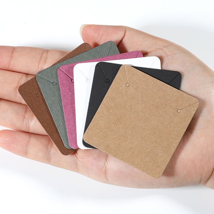 50pcs/lot%205x5cm%20Kraft%20Paper%20Card%20for%20Jewelry%20Packaging%20Earrings%20Necklaces%20Display%20Cards%20-%20Image%205
