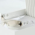 Star Wrap Around Decorative Large Frame Fashion Sunglasses Ladies Y2K Style Cool Summer Party Glasses Men.