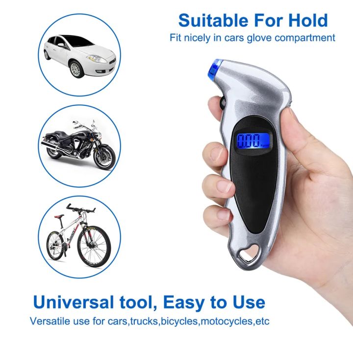 New Car Digital Tire Gauge Auto Tyre Air Pressure Tester LCD Display ...