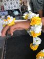 artificial flowers jewellery bridal for event haldi mehendi 2 gajray mayyu 2 earrings 2 rings 1 teeka marigold genda babybreaths artificial imported quality flowers. 
