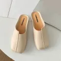 Women's New PVC Summer Sandals Fashion Solid Color Daily Leisure Low-Heeled Outdoor Half Slippers. 