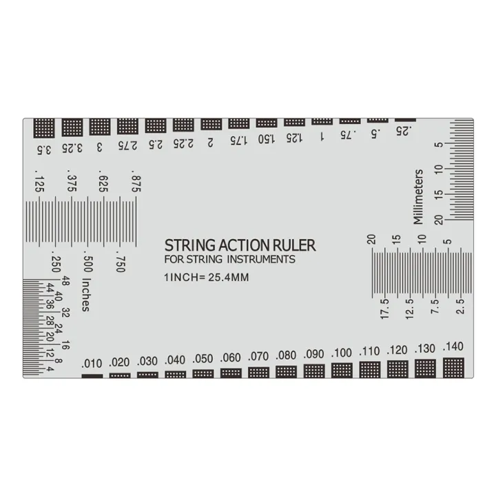 51mm Ruler Stainless Steel Guitar String Action Ruler String Pitch Ruler Guitar ...