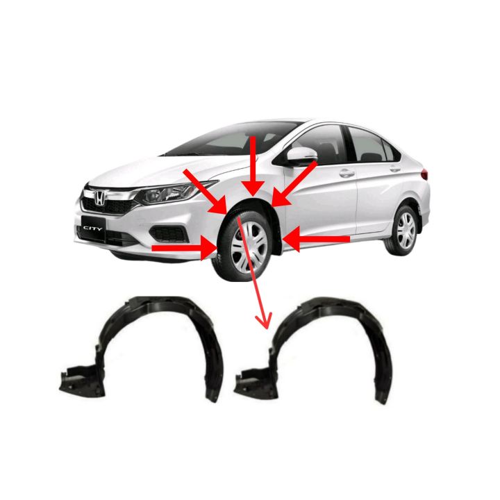 Honda City Fender shield ( 2 ) pcs 2008 - 2023 Gm RH & LH both side ( save your car from Rust ) Black Colour