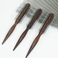Hair Round Comb Natural Wood Handle Round Barrel Hair Comb For Thin Or Short Hair Men Women Use Anti Static Brush Styling Tools. 