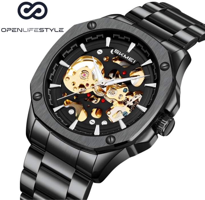 Skmei%209378%20Men%E2%80%99s%20Mechanical%20Wrist%20Watch%20Solid%20Stainless%20Steel%20Strap%20Automatic%20Minimalist%20Design%205mm%20Thick%20Luxury%20-%20Image%204