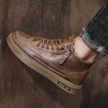 Men Boots Winter High Top Leather Shoes Fashion Cotton Shoes Fashion Ankle Boots Business Casual Outdoor Shoes Male Sneakers New.