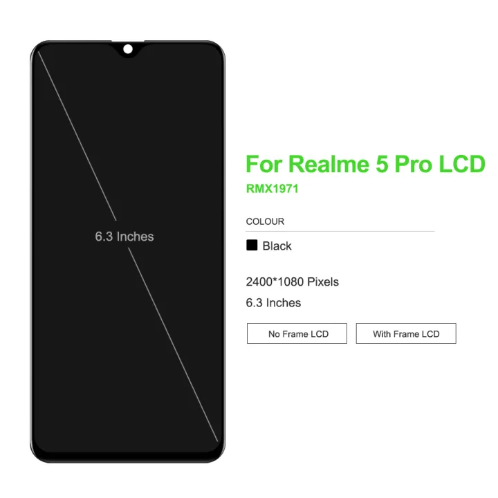 6.3''%20For%20%20%205%20Pro%20LCD%20Display%20Touch%20Screen%20With%20Frame%20Digitizer%20Assembly%20Replace%20For%20%205%20Pro%20RMX1971%20-%20Image%202