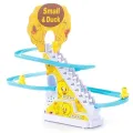 Duck Slide Track Racing Toys for Kids - Sliding  Cartoon Stair Climbing Toys for Kids, Escalator Toy with Lights and Music - educational learning toddlers. 