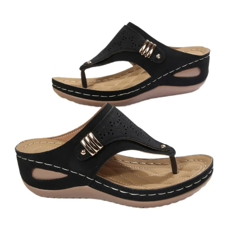 2026%20New%20Women's%20Orthopedic%20Sandals%20Casual%20Wedge%20Sandals%20Breathable%20Thick%20Bottom%20Beach%20Shoes%20Comfortable%20Pinch%20Toe%20Sandals%20-%20Image%206