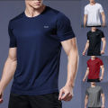 Men's Quick Dry Short Sleeve Gym Running Moisture Wicking Round Neck T-Shirt Training Exercise Gym Sport Shirt Tops Lightweight.