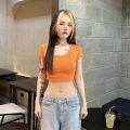 🌈Mesubshop🌈Square neck short sleeve crop top🥧Bass is a lot of stretch rayon fabric. this style is a rare model guitar.. 