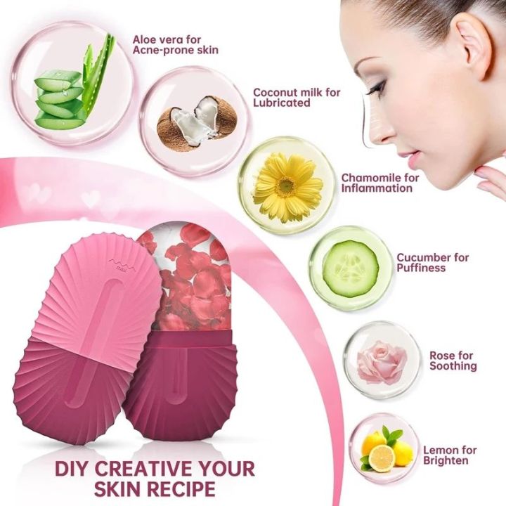 Ice Facial Roller Skin Care Beauty Lifting Contouring Tools Ice Cube Trays Ice Globe Balls Face Massager Skin Care Tool