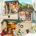 DIY Miniature Dollhouse Kit Assemble Puzzle 3D Wooden House Room Craft With Furniture LED Lights Children's Birthday Gift Toys. 