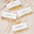 24 Pairs/Set New Gold-Color Crcular Earrings Set Metal Vintage Circle Geometric Twist for Women Girls Trendy Jewelry Gifts 2024. 