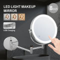 8 inch Wall Mounted Makeup Mirror 5/7/10X Magnifying Double Side Folding Arm Extend USB Charging Bathroom Smart Cosmetic Mirrors.
