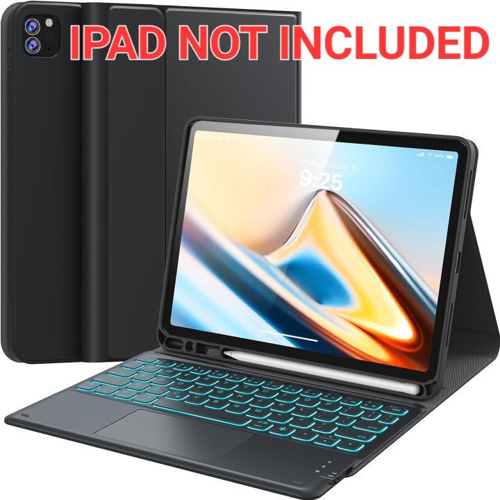 iPad Air 5th/4th Generation Case with Keyboard, iPad Pro 11 inch Keyboard, Smart Trackpad,  7 Color Backlit, Wireless Detachable Keyboard for iPad Air 10.9 2022/2020, iPad Pro 11 (4/3/2/1 Gen), Gray. ( IPAD NOT INCLUDED )