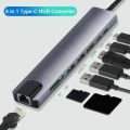 USB C Hub, ESTONE 8-in-1 Type C Hub with Ethernet, 4K USB C to HDMI, 2 USB 3.0, 87W PD, Type-C Data Port, SD/TF Cards Reader, Docking Station for MacBook Pro Air XPS and Other USB-C.