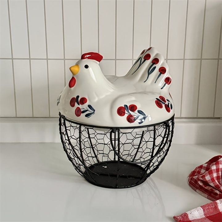 1pc%20Farmhouse%20Hen-Shaped%20Ceramic%20Egg%20Baske%20-Ceramic%20Egg%20Holder%20with%20Lid,Rustic%20Kitchen%20Organizer%20for%20Fruits/Veggies%20-%20Image%203