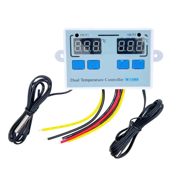 Dual LED Digital Temperature Sensor Meter Controller Electric Heating ...