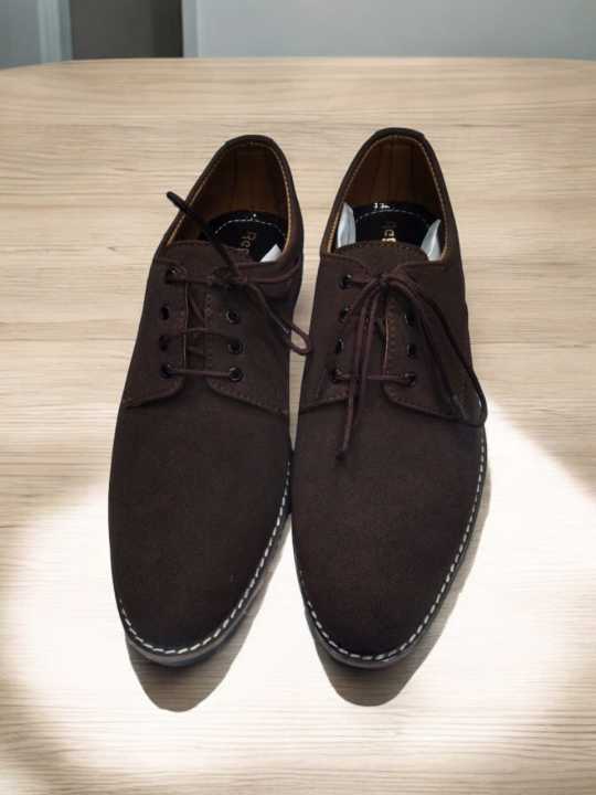 Brown formal shoes, suede lace-up shoes, men's formal footwear, comfortable dress shoes, business casual shoes, brown suede shoes for men, stylish men's shoes