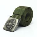 Canvas Hot Tactical Casual Metal Buckle Belts Men's Fashion Wild China Thicken Long ClothMeta Belts Male Knitted Waistband Ceintures Polyester - Belt For Men.
