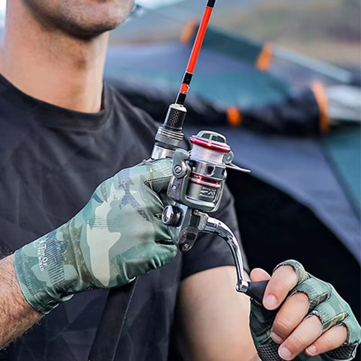 WALK%20FISH%201%20Pair%20Summer%20Fishing%20Gloves%20Half%20Finger%20Breathable%20Quick-drying%20Protection%20Profession%20Outdoor%20Sport%20Fishing%20Anti-slip%20-%20Image%202