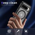Matte Magnetic Phone Case for Google Pixel 9 Pro 8 Pro 8A PC Frame +TPU Back Cover Double Layer Toughness Protection Armor Cases.