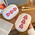 1Pc Strawberry Embroidery Makeup Bag with Checkered Lining Portable Cosmetic Pouch Cute /Korean Style Embroidered Bag for Travel. 