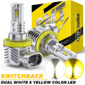 BMTxms 2PCS Dual Color H8 H11 H16JP LED Canbus Fog Light 9005 9006 HB4 9145 H10 LED Fog DRL Lamp 6500k White 3000k Golden Yellow.
