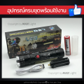 Maxlight (headlight + side light) high power flashlight T6 Zoom car flashlight ultrafire T6-409/38000W 4 mode headlight lamp USB charging flashlight (complete set ready to use). 